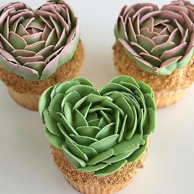 Rose Piping Tip Set, 7-Piece Stainless Steel Cake Decorating Tips, Suitable for Cake Decorating, Piping, Cookies, Cupcakes. Fondant Buttercream or Bean Paste Baking Tools