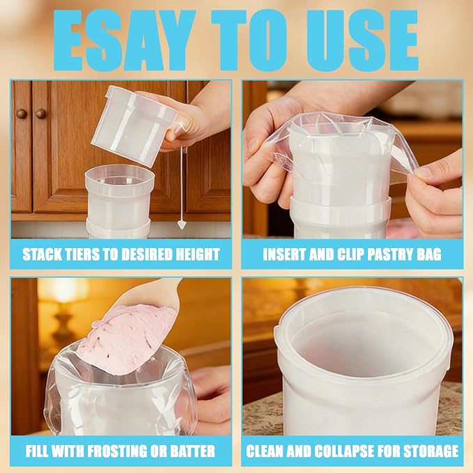 1PCS Piping Bag Holder Stand for Filling/Hands-Free Piping Bag Holder, Adjustable Cake Decoration Tools & Decorating Tools, Plastic Cream Icing Bag Rack Piping Bag Stand Pastry Bag Stands