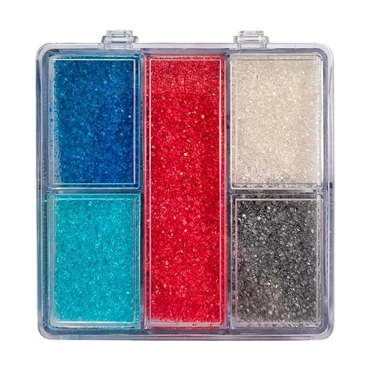 HeDeon&Rles Edible Patriotic Sanding Sugar Sprinkles Red White Blue SkyBlue Silver 100g/3.52oz Sparkling Sugar Crystals for Baking Cake Cupcake Cookie Icing Top Birthday Wedding Independence Day Halloween Christmas Cake Decoration