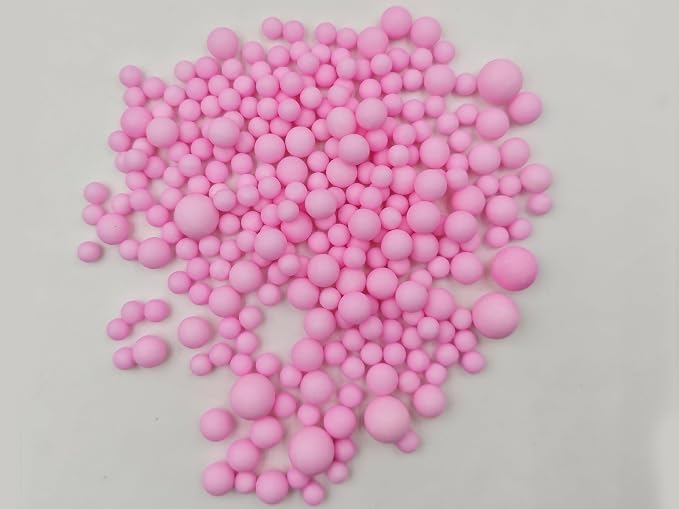 Mixed Edible Pink Sugar Sprinkles, 4.23 oz Candy Pearls Ideal for Baking, Cake and Cupcake Toppers, Cookie Decoration, Ice Cream Topping (7,10,14mm)