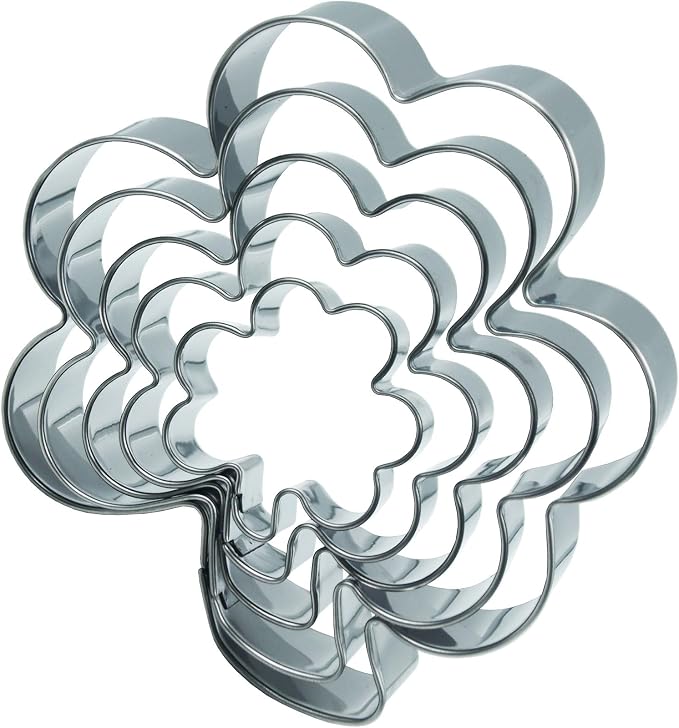 Clover Cookie Cutters Set, 5 PCS Set St. Patrick's Day Shamrock Shaped Stainless Steel Molds for Cookies,Biscuit,Vegetable,Fruit,Baking Pastries Doughs