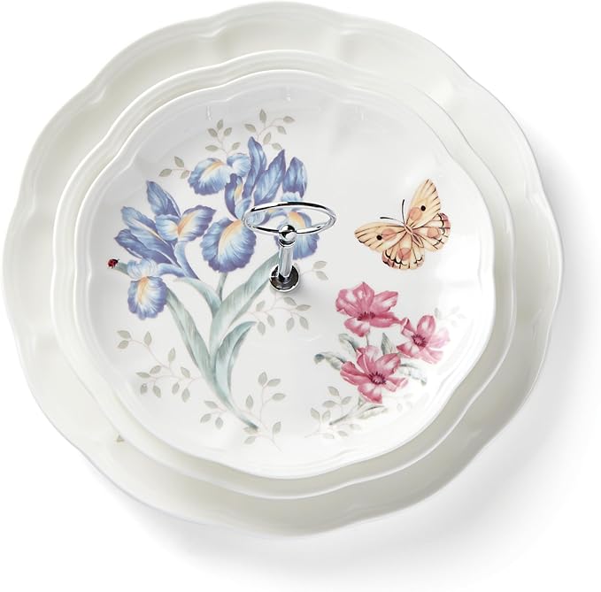 Lenox Butterfly Meadow 3-Tiered Server, 4.10 LB, Multi