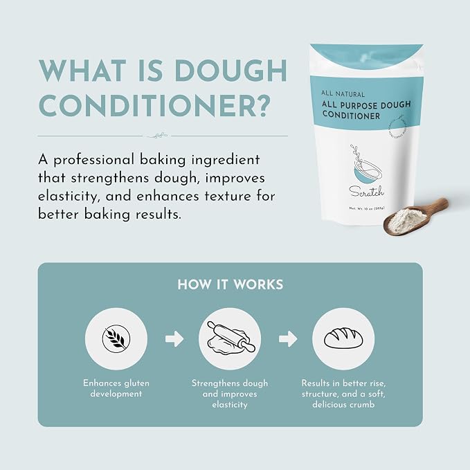 All Natural Professional Dough Conditioner (20° Lintner), 10 oz | Clean Label Dough Enhancer | 100% Natural Ingredients | Better Rise, Texture & Shelf Life