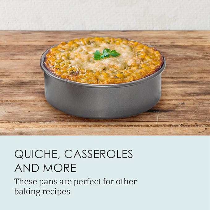 Chicago Metallic Professional Nonstick Round Cake Pan Set, 3-Piece Bakeware Set with 6 Inch, 8 Inch, and 10 Inch Pans, Heavy-Weight Aluminized Steel for Even Baking