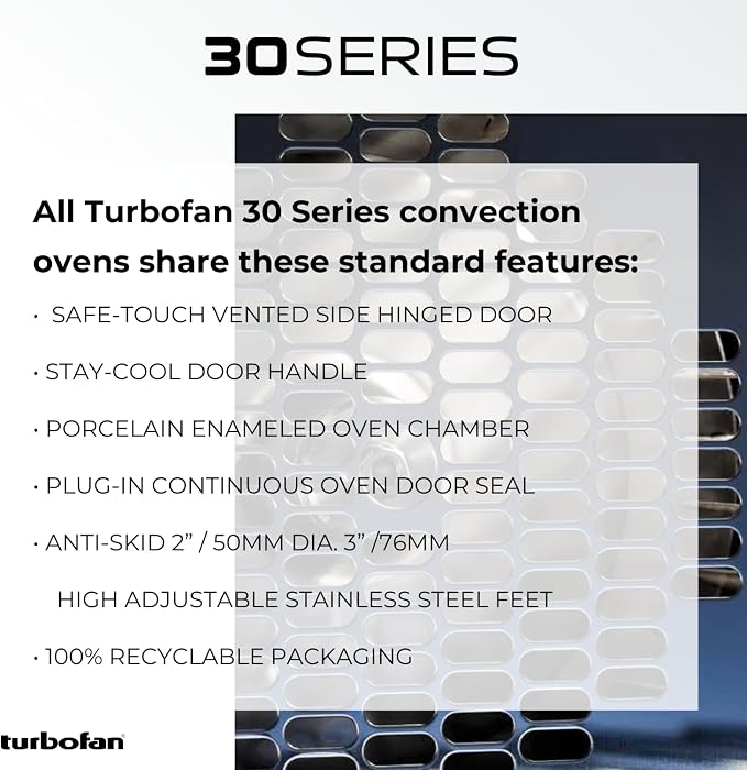 Moffat Turbofan E31D4 Full Size Countertop Electric Convection Oven w/Stand, Single Deck, Digital Control, 220-240v/50/60/1ph