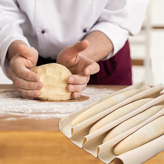 3PCS Pastry Cloth and Rolling Pin Cover Set, 1PCS 25" X 20" Heavy Cotton Canvas Cloth Pastry Mats with Measurement 2PCS 13" X 2.7" Flexible Rolling Pin Covers Sleeves for Rolling Dough Baking Bread