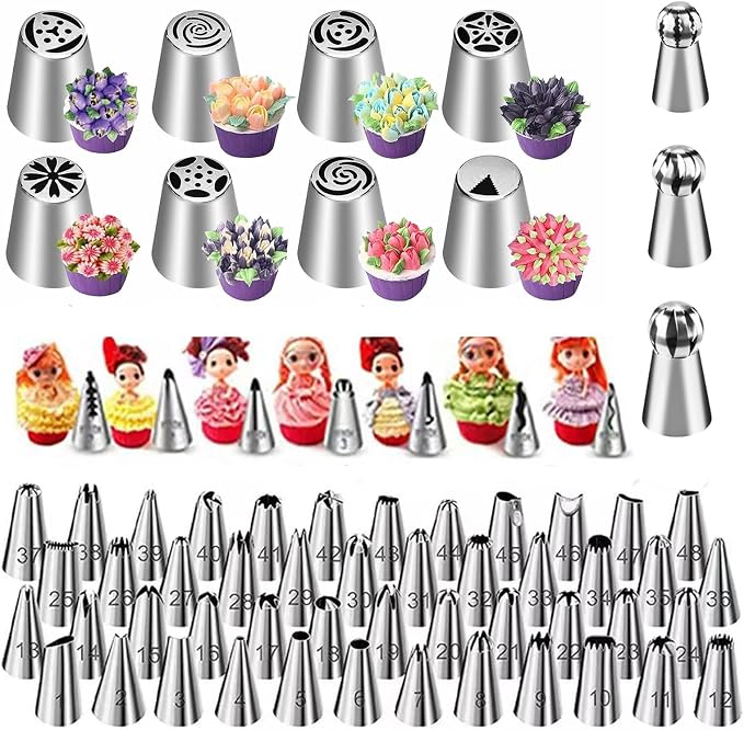 309 PCS Cake Decorating Kit with Storage Case, 73 Stainless Steel Piping Gun & Tips, Baking Frosting Decorating Tools for Beginners (Green)