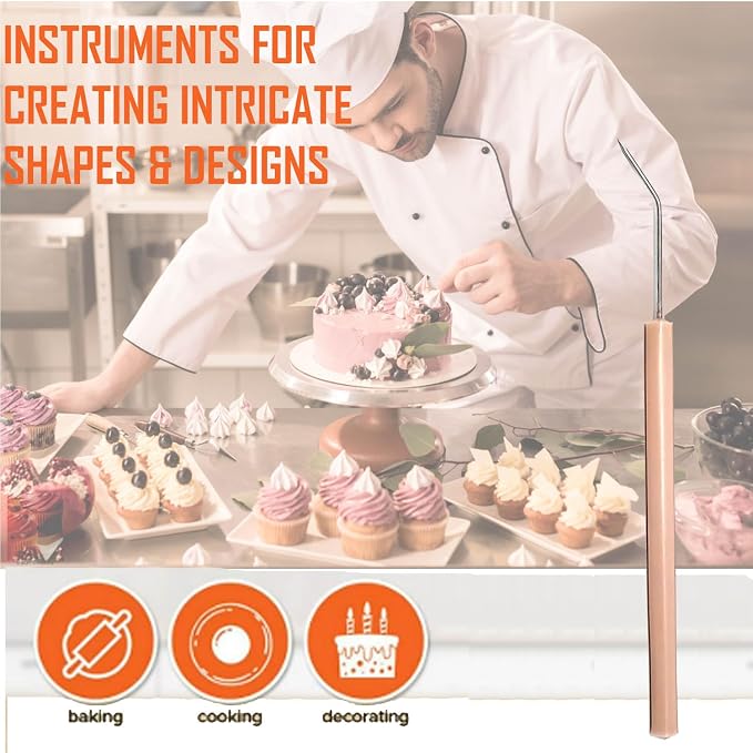A2Z-Cookie Scribe Tool Stir Needle Cookie Decorating Tool, DIY Baking Pin Whisk Spatula Stainless Steel Needle Biscuit Shaping Icing Pin Scribe Modeling Tool - for Icing & Fondant Shaping (12 Pcs ANG)