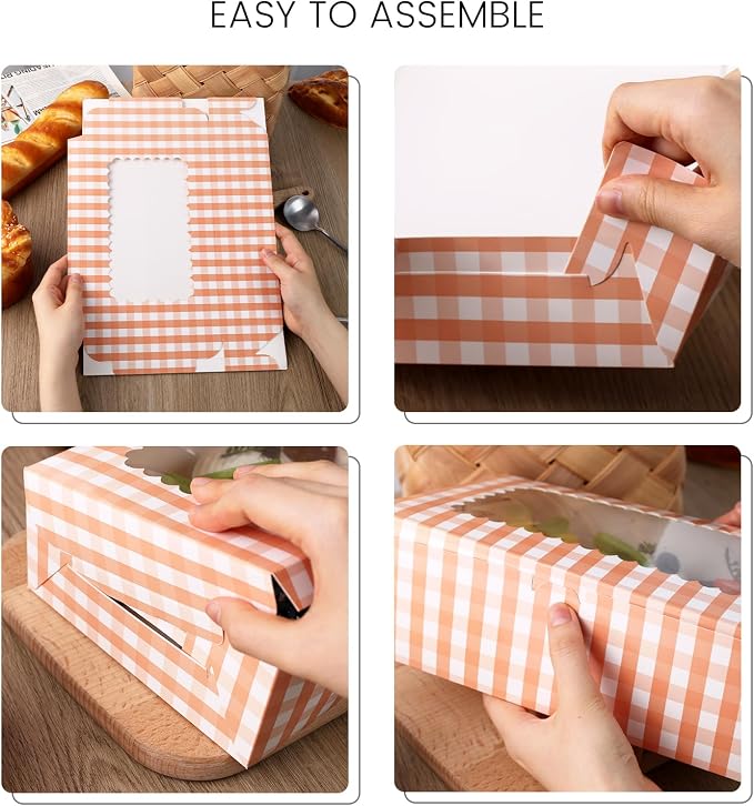 VGOODALL 6 Count Cupcake Boxes, 15PCS 9.5"x6.3"x3" Cupcake Container with Window Boxes Holding 90 Pastry Box for Birthday Holiday Party Bakery Supplies