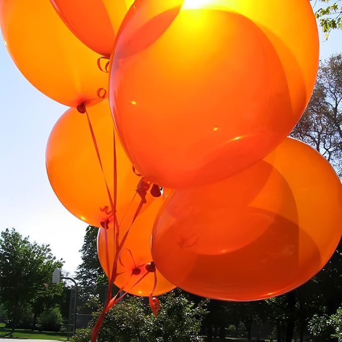 Voircoloria 105pcs Orange Balloons 12inch Party Latex Balloons for Boys Girls Birthday Baby Shower Gender Reveal Wedding Sunflower Party Decorations