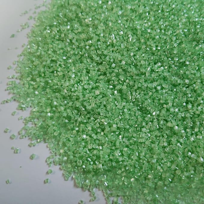 HeDeon&Rles Edible LightGreen Sanding Sugar Crystals for Baking 120g/4.23oz Sparkling Sugar Crystals Cake Cupcake Pancake Ice Cream Top Spring Wedding Christmas Cake Decoration
