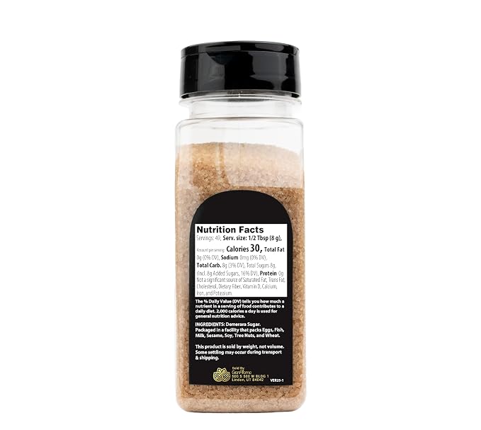 GranAroma Demerara Sugar, Sweets & Beverages, Cooking & Baking, Raw Crystals (14 Ounce)