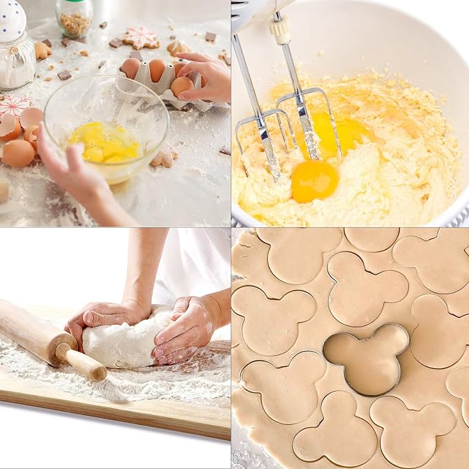 MrCookie Mouse Cookie Cutters Stainless Steel,5-Pack,2.12"-3.86". | Food-grade Thickened stainless steel,sturdy for cookies, sandwiches,cake,fruit.Great for DIY parties.No sharp edges.