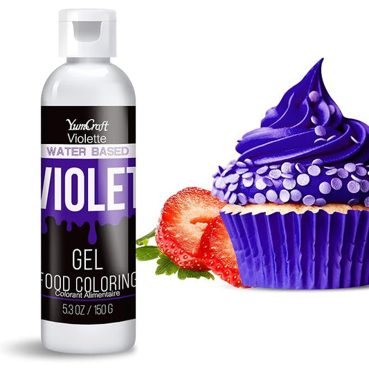 Food Coloring Gel - Vibrant Color Gel Food Coloring for Cake Decorating, Baking, Easter Egg, Icing - Tasteless Food Color Dye for Fondant, Cooking, Airbrush (Violet, 5.3oz)