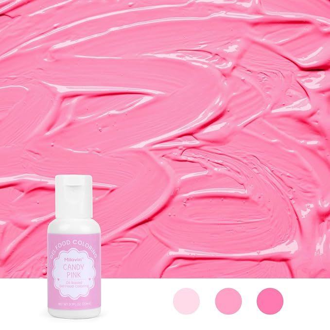 2 Colors Oil Based Food Coloring for Chocolate, Candy Pink, Light Blue Food Coloring for Cake Decorating, Sugar, Candy Melts, Baking, Cookies, Icing Frosting, Meringues, Cream 0.7 Fl. Oz/bottle(Candy Pink, Light Blue)