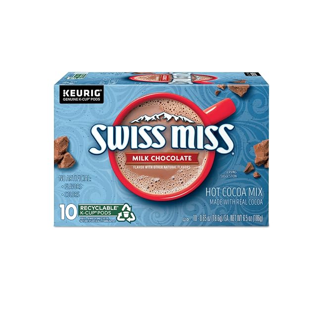 Swiss Miss Milk Chocolate Hot Cocoa, Keurig Single-Serve K-Cup Pods, 60 Count (6 Packs of 10)