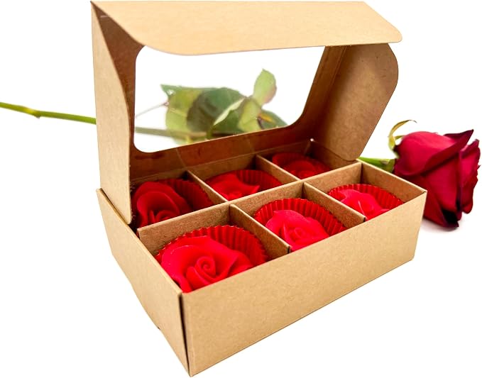 Treat Boxes - 20 ct 5 x 3.5 x 1.57 in Bakery Boxes with Windows and Dividers for Candy, Cookies, Cupcakes, or Bakery Desserts - Chocolate, Treats, and Baked Goods Packaging for Gifting