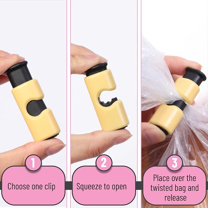 Mr. Pen- Squeeze and Lock Bread Bag Clips, 2.4 Inch, 8 Pack | Multicolor Squeeze Lock Clips, Reusable Bag Closures for Bread, Snacks, Coffee, Food Storage, Fits Thick and Thin Bags