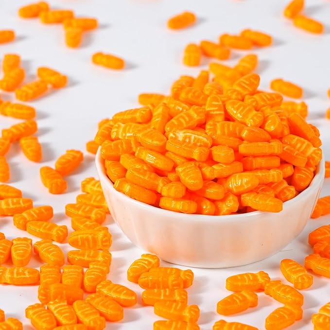Carrot Sprinkles for Cake Decorating 4.2 oz Edible Easter Spring Sprinkles for Cupcake Topper Cookie Chocolate Ice cream Decorations Baking Bunny Cookies & Garden Theme Party Desserts