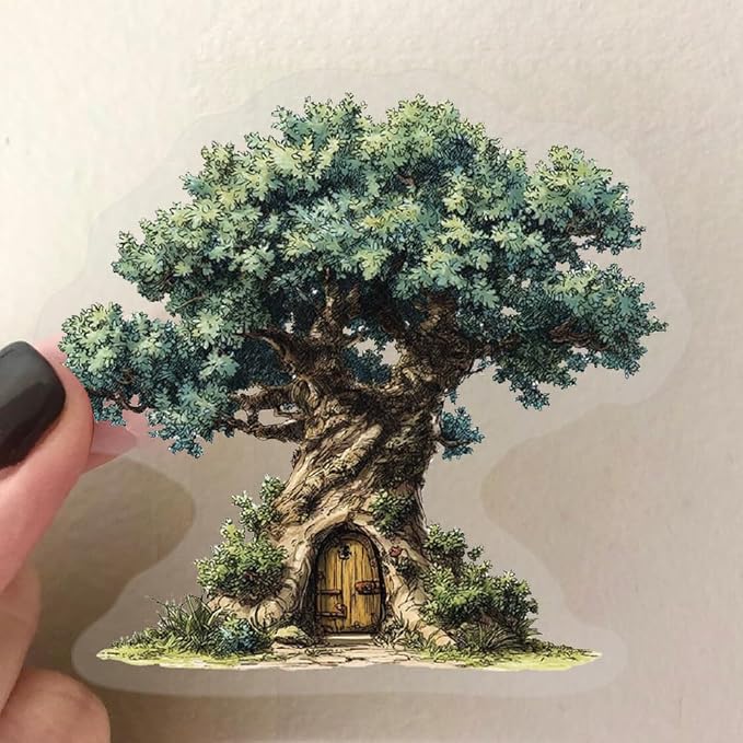 50PCS Forest Stickers PET Transparent Trees Stickers Green Nature Decals Waterproof Decorative Decals for Scrapbook DIY Crafts Album Bullet Journal Planner Water Bottles Phone Cases Laptop