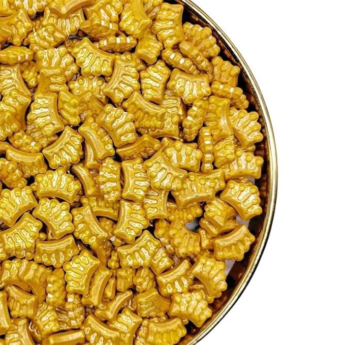 NIPEOR Golden Crown Sprinkles 4.6oz/130g,Edible Sprinkle Cake Topping Sprinkles Cake Decorating (Golden Crown)
