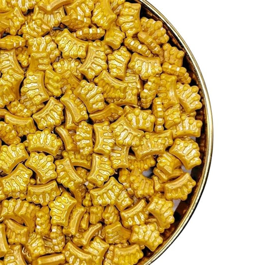 NIPEOR Golden Crown Sprinkles 4.6oz/130g,Edible Sprinkle Cake Topping Sprinkles Cake Decorating (Golden Crown)