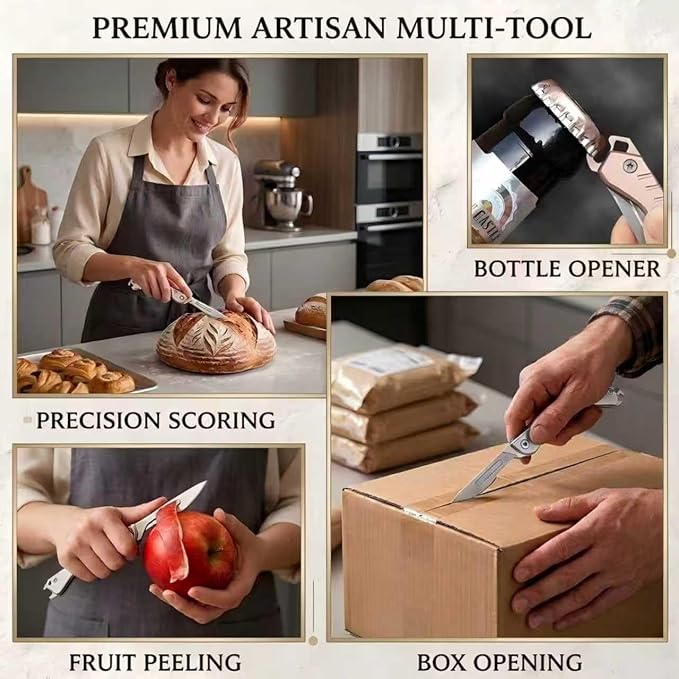 Folding Bread Lame Dough Scoring Tool with 10 Razor Blades and 10 Finger Sleeves, 2 Pack