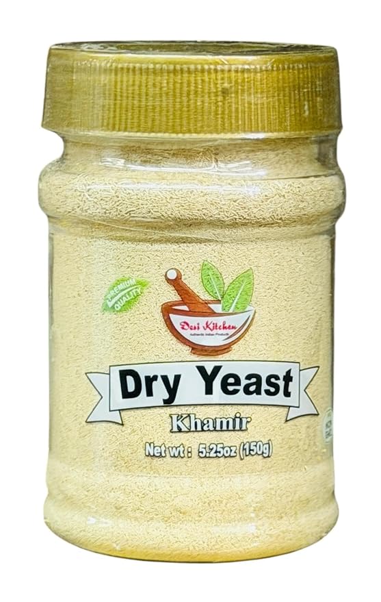 Desi Kitchen Dry Yeast 5.25oz (150g) | Khamir | Active Dry Yeast for Baking | Premium Quality | Non-GMO | By Rani Foods
