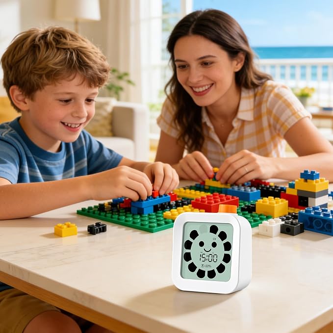 EooCoo School Supplies for Kids Visual Timer for ADHD & Autism, Digital Countdown Timer with Smiley Face-Style Visual Time Progress, Easy Time Management Tool, Classroom Learning & Home Daily Routines
