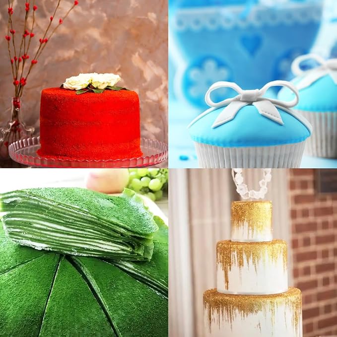 Senchanting Red Blue Green Gold Sanding Sugar Sprinkles, Edible Crystal Sanding Candy Sugar for Cake Decorating Wedding Party Baking Cupcake Cookie Ice Cream Decoration Supplies 168g/5.93oz