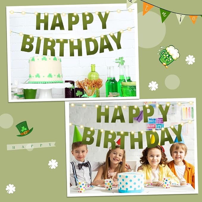 TaoBary 112 Pcs DIY Letter Kit Glitter Customizable Banner Letters Include 107 Letters and Numbers 3 Rope and 2 Needles for Birthday Halloween Christmas Wedding Valentine Party Decor(Bright Green)