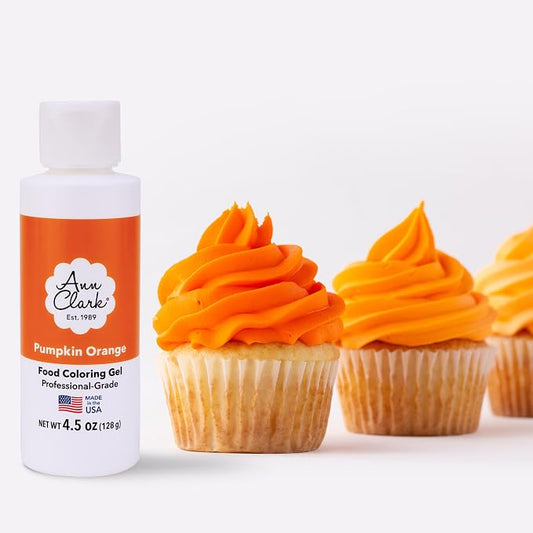 Ann Clark Pumpkin Orange Food Coloring Gel, Large 4.5 oz Professional Grade Made in USA
