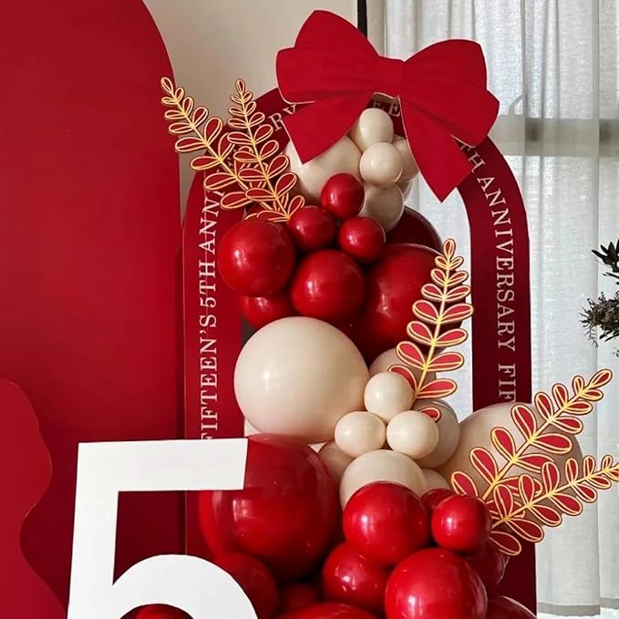 Voircoloria 90pack Ruby Balloons Different Size 18/12/10/5 Inch Ruby Balloon Garland Arch Kit for Graduation, Wedding, Birthday, Princess Them, Valentine's Day, Anniversary Party Decorations