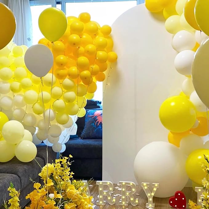 Voircoloria 105pcs Pastel Yellow Balloons 12inch Party Latex Balloons for Boys Girls Birthday Baby Shower Gender Reveal Wedding Sunflower Party Decorations