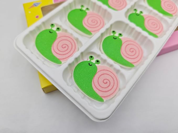Edible 8 pieces Big Snail cake decorations, perfect Snails cupcake toppers Icing Cookies decro for Spring Valentine's Day Birthday Halloween Thanksgiving Christmas party Team Dinner
