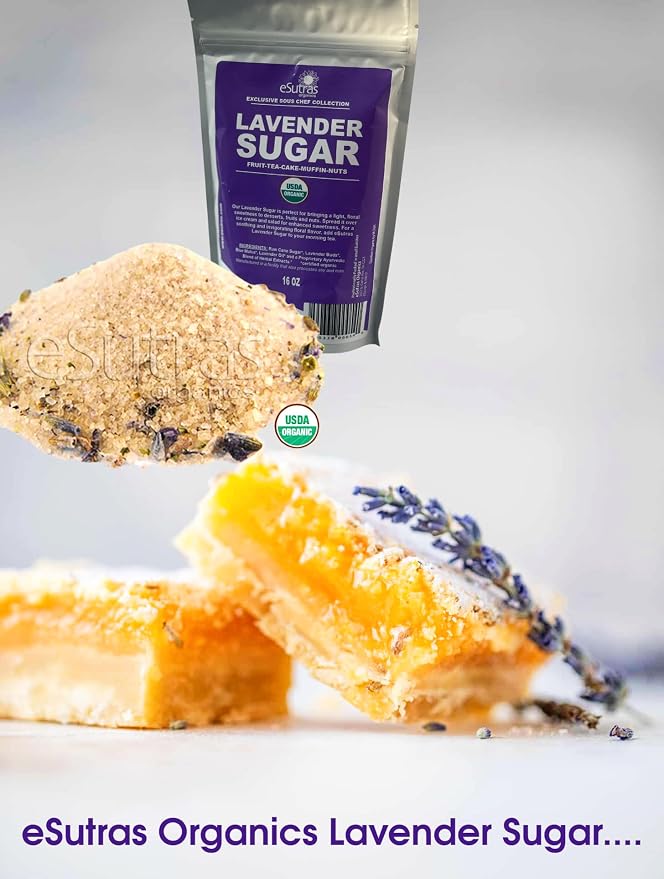 Esutras Organics Sugar, Lavender, 16 Ounce