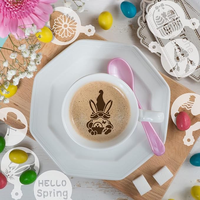 Easter Cookie Stencils 36 Reusable Egg Bunny Coffee Dessert Decor Templates | 36 Reusable Easter Templates, Egg, Bunny And Other Patterns, for Cookie Cake Coffee Dessert, Easter DIY Baking Decor Tools