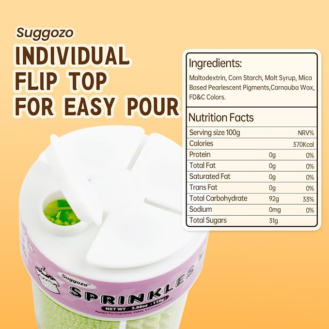 Green Sprinkles for Cake Decorating, 110g/3.88oz Green Pearl Sprinkles 4 Sizes Mix for Cake Cupcake Cookie Baking Donuts Ice Cream Toppings，Wedding Party Easter Supplies
