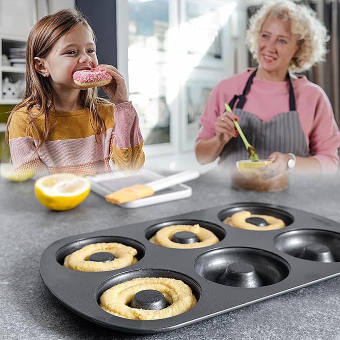 Shudyear 1 Pc Donut Pan Doughnut Baking Pan Nonstick Carbon Steel Baking Mold for Homemade Donuts Dessert Baking Oven Tray