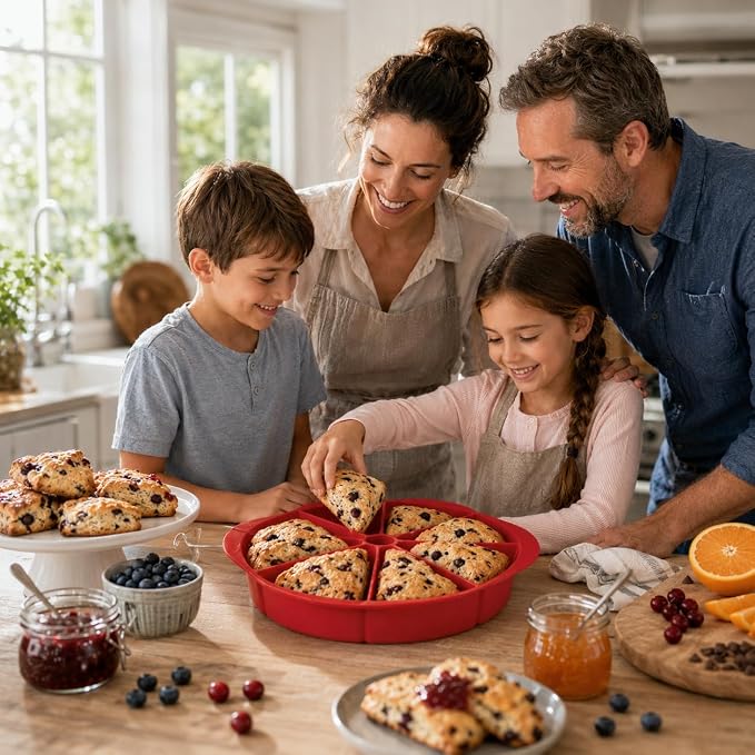 Mrs. Anderson's Baking Silicone Scone Pan, Non-Stick European-Grade Silicone