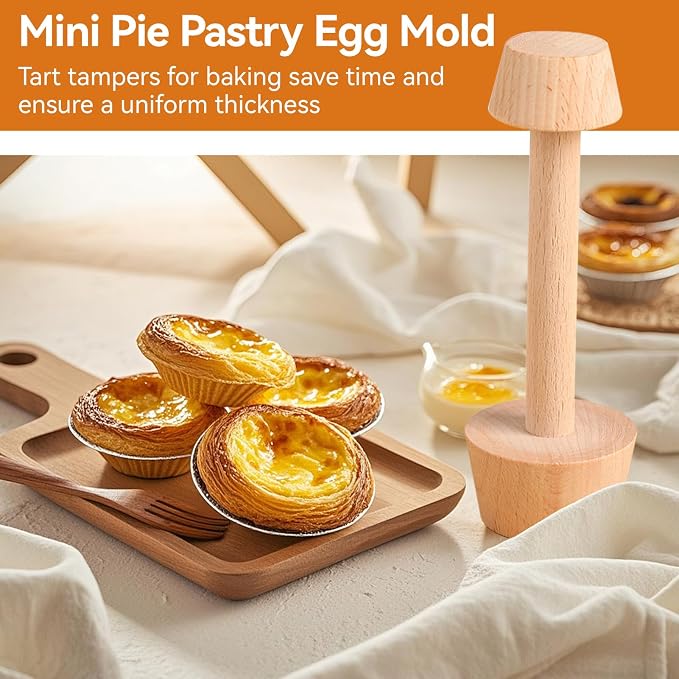 Wooden Tart Mold, Double Side Pie Dough Mold DIY Cake Pastry Baking Tamper Mini Pastry Tools for Cheesecakes Dessert Kitchen Baking Tools