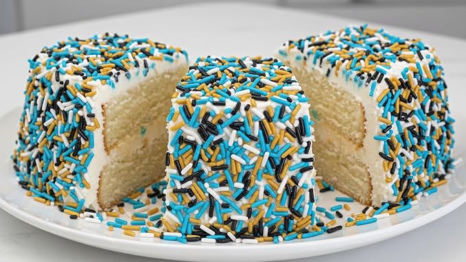 NCS Jacksonville Game Day Teal, Gold, Black & White Jimmies Edible Sprinkles – Cupcake, Cake & Cookie Decorations, 7 oz