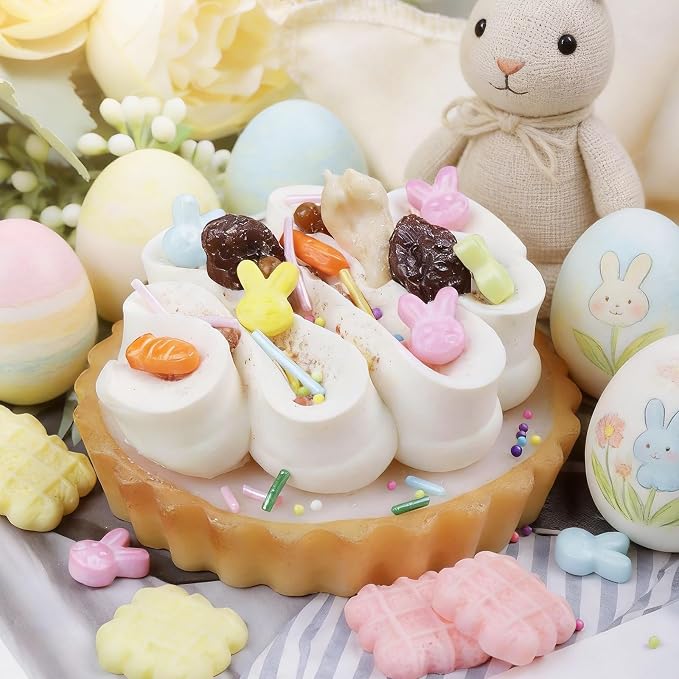 Easter Sprinkles for Cake Decorating, 11.3oz/320g Edible Pastel Sprinkles with Bunny Carrot Nonpareils Confetti Jimmies for Cupcakes Cookies Ice Cream