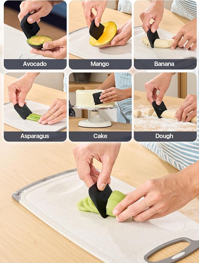 CLUEAPOP Bread Lame Sourdough Scoring Tool, Magnetic Bread Scoring Tool with 5 Retractable Razor Blades, Sourdough Baking Supplies with Scoring Patterns Booklet & Pan Scraper (BlackCream)