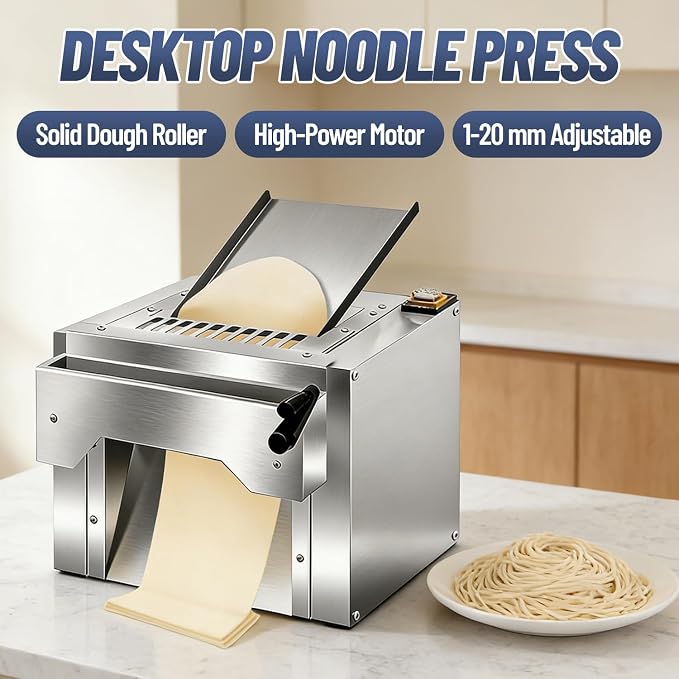 Electric Dough Roller Sheeter, Table Top Pizza Dough Press Mahcine, Commercial Press Machine,Pastry Sheeter Maker for Baking, For Making Pastries, Croissants, Pies,Cookies, Pizzas, Etc. 110V