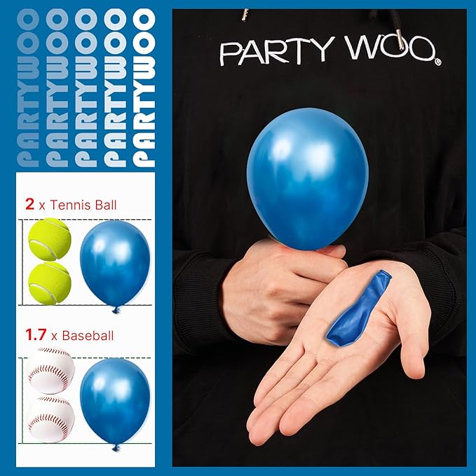 PartyWoo Metallic Blue Balloons 100pcs 5 Inch Small Mini Chrome Blue Latex Balloons for Graduation Wedding Baby Shower Engagement Baby Shower Wedding Bachelorette Birthday Party Decorations Blue-G106