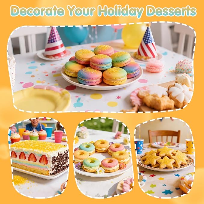 Edible Yellow Sprinkles,150g,Bright Yellow Sanding Sugar for Cake Decorating,Sprinkle Crystals Mix for Cookies,Ice Cream,Fondant Cake,Caramel Apples,Cupcakes,Desserts Topper,Birthday Party Festival Baking Decoration Supplies