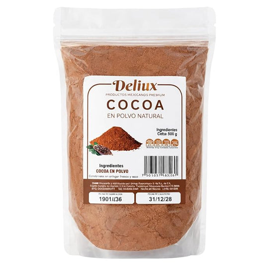 Deliux Cocoa Powder Cacao En Polvo 100% Natural Oaxaca Artisanal 500g Unsweetened Mexican Cocoa