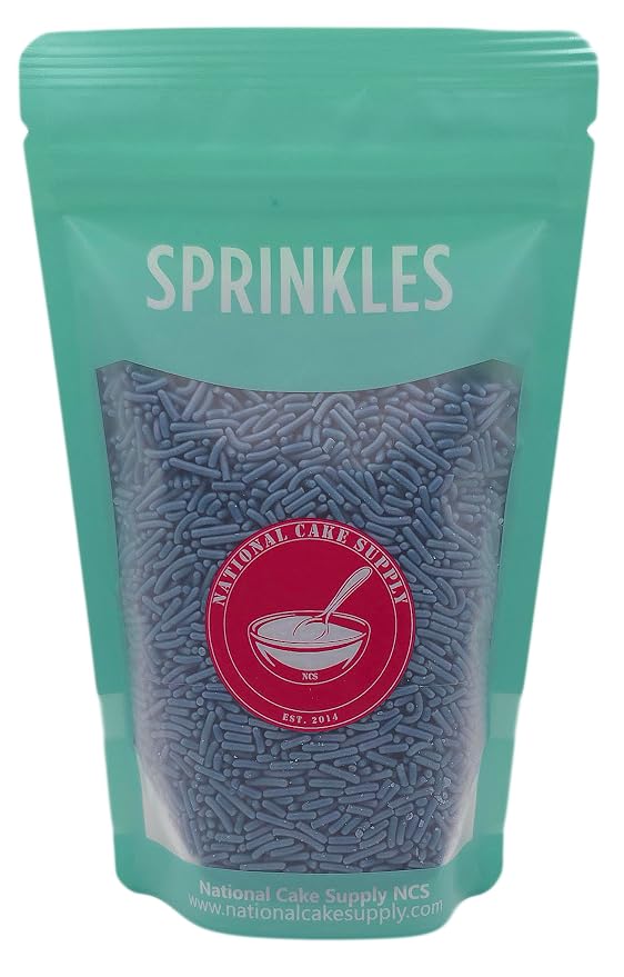 NCS Classic Blue Jimmies Edible Sprinkles – Cupcake, Cake & Cookie Decorations, 7 oz