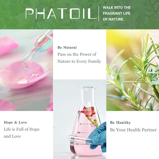 PHATOIL 3.38FL.OZ Rosemary Essential Oil, for Aromatherapy Diffusers, Humidifiers, Great for DIY Candle and Soap Making, Huge 100ML Bottle